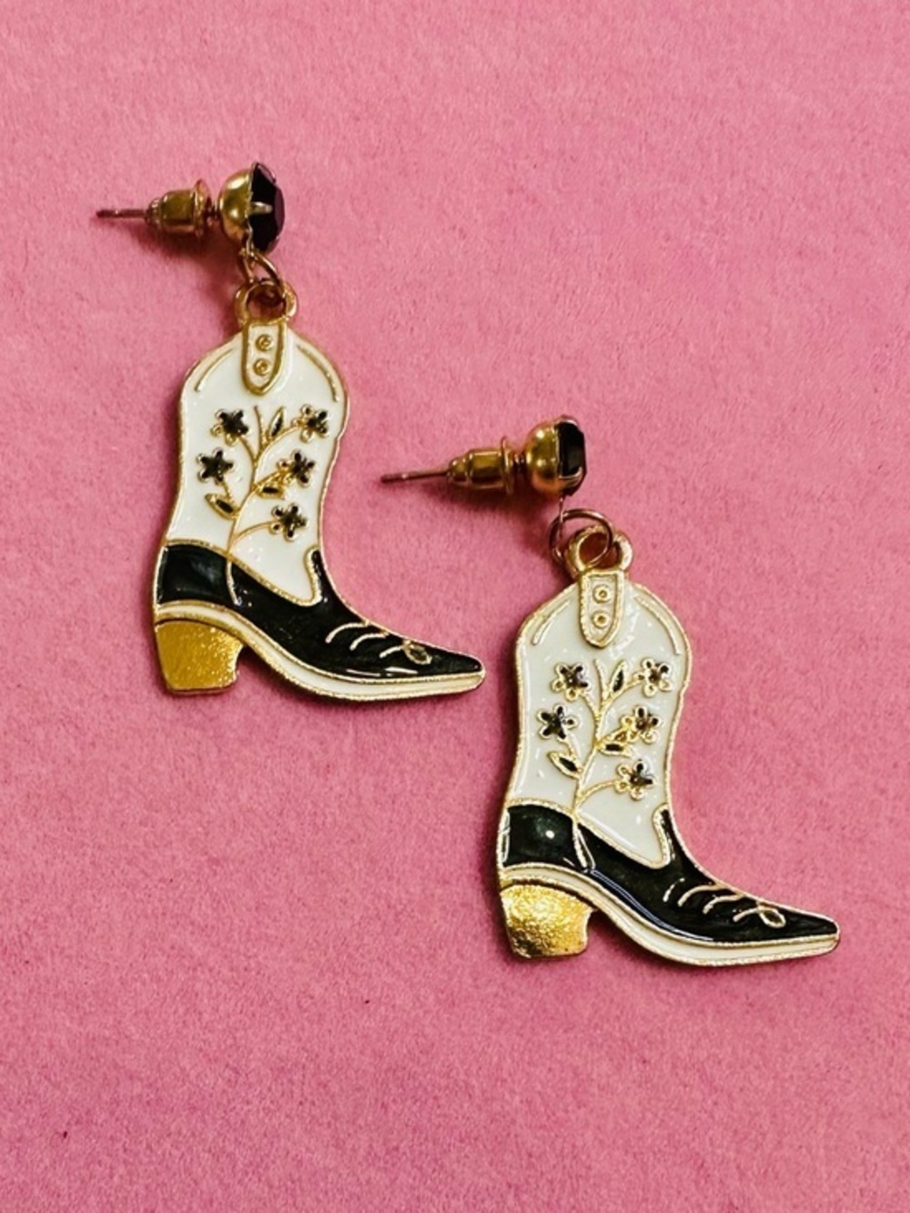 Western Cowboy Boot Dangle Earrings
